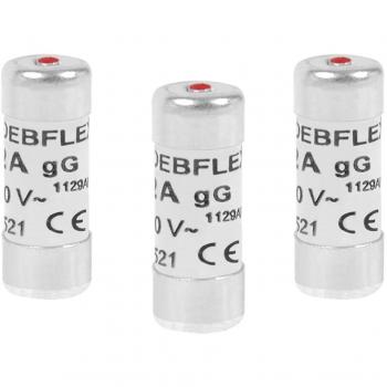 Juego de 3 Fusibles Cerámicos con Testigo 16A 10,3x25,8 mm