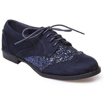 La Modeuse - Zapatos de cordones para mujer, azul