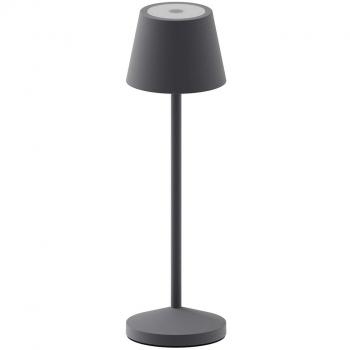 Lámpara de mesa inalámbrica Emily H25CM Gris Antracita Aluminium