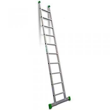 Escalera de Apoyo de 1 Tramo | 10 Peldaños | Escalera Profesional de Uso Doméstico | 307x42x8 cm | Trabajos de Bricolaje | Taco Antideslizante | Máxima Seguridad y Confort | Escalibur