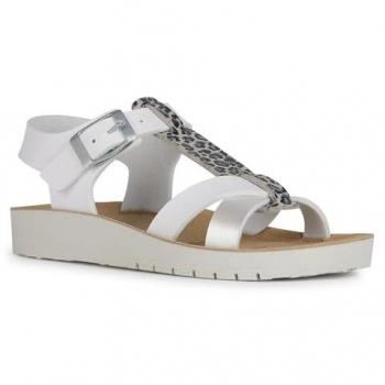 Sandalias Geox Costarei para niña, modernas en blanco y plateado, talla 34 EU