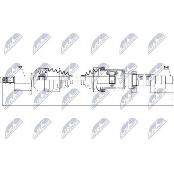 Árbol de transmisión NTY NPW-FR-074 con características de alta resistencia y durabilidad