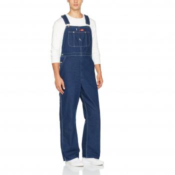 Dickies Men's Bib Smooth Straight Workwear Overalls, Blue