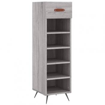 Zapatero de madera de ingeniería gris Sonoma 30x35x105 cm