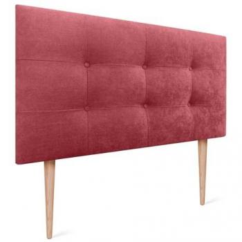 Cabecero Acolchado Capitone Tapizado en Tela Acualine Rojo 105x115cm con 8cm de Grosor para Camas Individuales y Matrimoniales