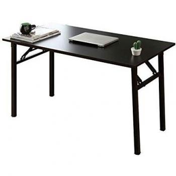 SogesHome Mesa de Escritorio Plegable para computadora 120 x 60 x 75 cm Escritorio para computadora Escritorio de Oficina Mesa de Escritura, Mesa de Conferencia,Negro,AC5CB-120-SH