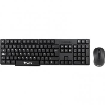 NGS Euphoria Kit Teclado y Ratón Inalámbricos Multimedia 2.4 GHz QWERTY Español/Inglés USB Negro