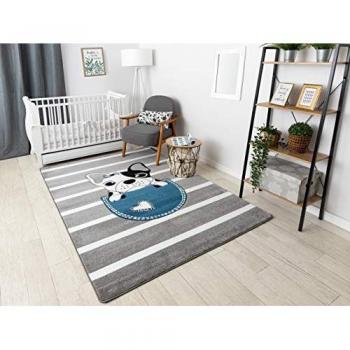 Alfombra Infantil Petit Bulldog Perro Gris 140x190 cm