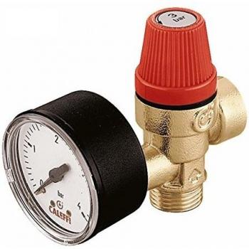 Válvula de Seguridad 1/2'' Macho-Fêmea 3 Bar con Manómetro Certificada Caleffi 314430