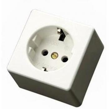 Duolec 900R4 - Base de enchufe superficie cuadrada T/T lateral Blanco Duolec