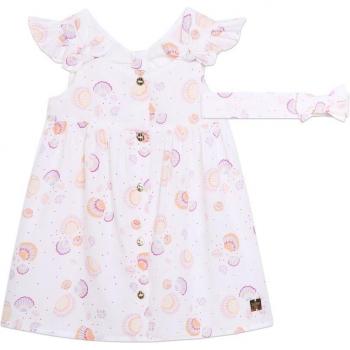 Carrement Beau - Conjunto de bebé niña de vestido y diadema de algodón con estampado