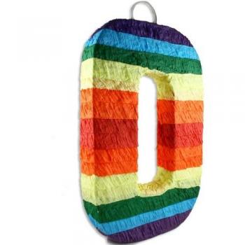amscan P16000 - Pinata de rayas arcoíris (número 0)