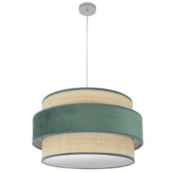 Colgante Reyes 3xe27 Cromo/Natural-Verde 60x60 cm