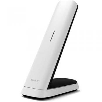 Teléfono Fijo Inalámbrico DECT Philips M4701 - Pantalla LCD 4.6 cm, Retroiluminación, Agenda 50 Números, Manos Libres, Teclas Programables - Negro/Bl