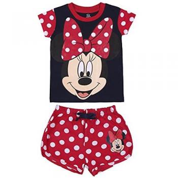 Pijama corto de verano para niña Minnie Mouse azul marino, licencia oficial Disney, 6 años