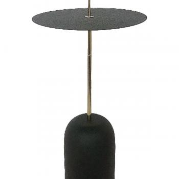 Mesita auxiliar hierro 30x30x68 rugoso negro