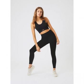 Borg Seamless Rib Tights Black, S