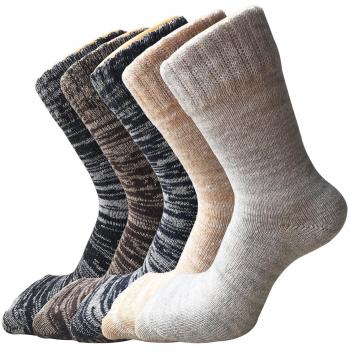 Chalier 5 Pares de Calcetines Termicos Grueso Vintage Antideslizante de Lana para Hombres y Mujeres