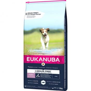 Eukanuba Grain Free Puppy Small & Medium Breed with Salmon - Economy Pack: 2 x 12 kg