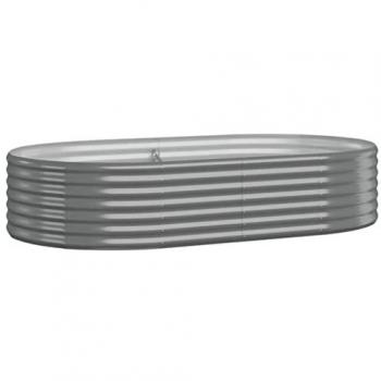 vidaXL Garden Raised Bed Powder-coated Steel 175x100x36 cm Grey