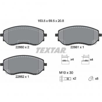 Juego de pastillas de freno Q+ TEXTAR 2266001 - Pastillas de freno para automóvil, fabricadas por TEXTAR, modelo 2266001, diseñadas para ofrecer un rendimiento óptimo en la frenada, alta