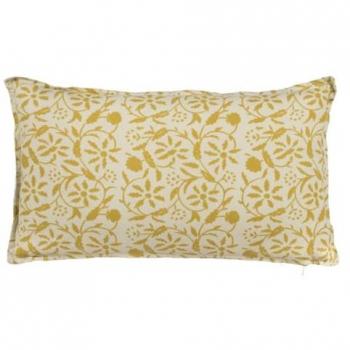Cojín Algodón Beige Mostaza 50 x 30 cm