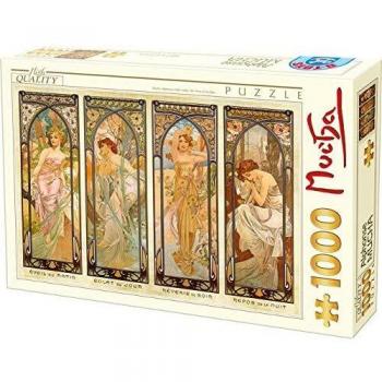 Puzzle DToys Alphonse Mucha: Los Momentos del Día (1000 Piezas)
