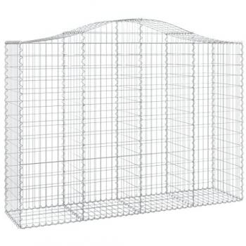 Cestas gaviones 40 uds forma de arco hierro 200x50x140/160 cm Plateado