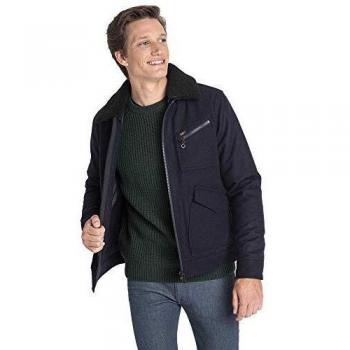 Lee 191J - Abrigo de lana para hombre, corte regular, color azul marino azul marino S