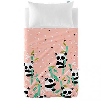 Juego de Sábanas Moshi Moshi Panda Garden Rosa Cama 80/90 2 Piezas