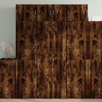 Gabinete de madera multicapa de roble ahumado 70x42,5x225 cm Marrón