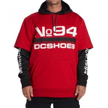 DC Shoes Dryden Red Black Hoodie for Men - Size S