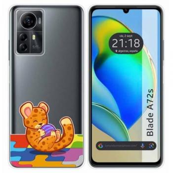 Funda Silicona Transparente Leopardo para Zte Blade A72s