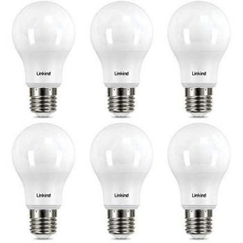 Lámpara LED Linkind 8.2W, lámpara incandescente de 60W reemplazada, bombilla blanca cálida E27 2700K, ángulo de haz de 806lm 200 °, ErP, certificado CE, paquete de 6