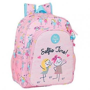 Glowlab Mochila Safta Escolar Junior Kids Best Friends, 320x120x380mm, Rosa Claro, M