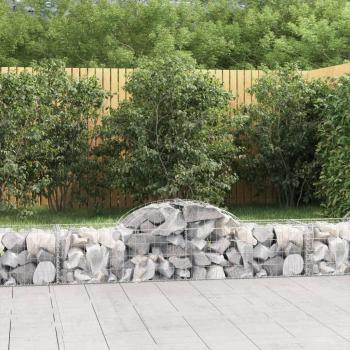 Cestas de gaviones 11 uds forma de arco hierro dimensiones 200 x 30 x 40/60 cm, 200 x 30 x 60/80 cm, 200 x 30 x 80/100 cm, color
