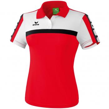 Erima – Polo de mujer 5 Cubes Rojo Rojo/blanco/negro Talla:34
