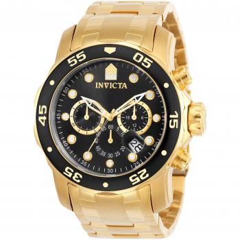 Invicta Men's 0072 Pro Diver Collection Chronograph 18k Gold-Plated Watch