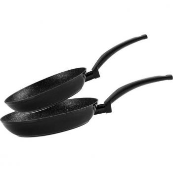 Fagor Vivant Set de 2 Sartenes para Inducción 20/24 cm, Aluminio Forjado, Espesor 3 mm, Recubrimiento Antiadherente Bicapa Efecto Piedra