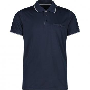 CMP Short Sleeve Polo Shirt 3T60137N - Blue/Concrete for Men