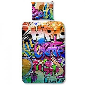 GOOD MORNING Juego De Funda Nórdica Graffiti Multicolor 140 x 200/220 cm + 60 x 70 cm