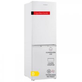 Frigorífico Combi No Frost Corberó CCH18574NFW, 327L, 185.5x60x67.2 cm, Clase D, Inverter, 39dB, Luz LED, Balcones Ajust