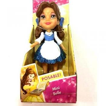 Jakks Pacific Muñeca Princesa Disney Bella con Vestido Azul, Multicolor, 7,5 cm