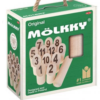 Mölkky Wooden Bowling Game in Cardboard Box for Ages 6+