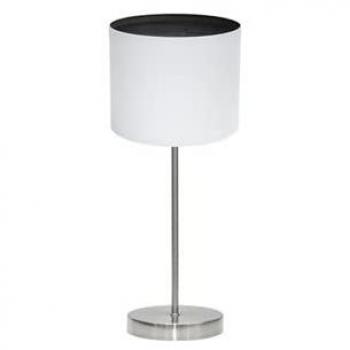 Sobremesa Tatiana 1xe14 Niquel/blanco-madera Negra 42x17x17 Cm