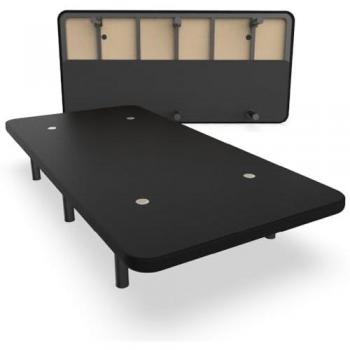 Base Tapizada de Acero Nalui 135x180 cm con Tejido 3D, Altura 25 cm, Gran Estabilidad y Válvulas de Aireación - Negro