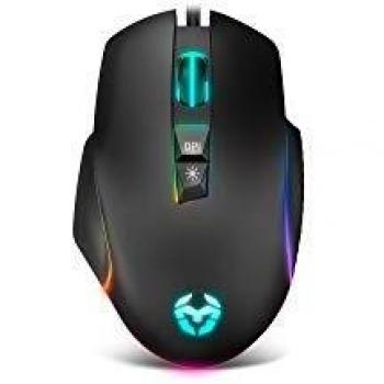 Raton gaming Krom KEOS -Krom Keos - NXKROMKEOS - Sensor optico de gran precision, 6400 DPI, RGB rainbow, 7 botones programables, color negro