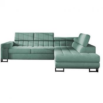 Sofá Rinconero Comfivo 232, Magic Velvet 2227, Función de Descanso y Caja de Ropa de Cama, 271x203x71cm