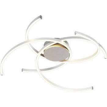 Lindby Katris lámpara LED de techo moderna, 73 cm, color aluminio, fabricada en aluminio, adecuada para salón y comedor