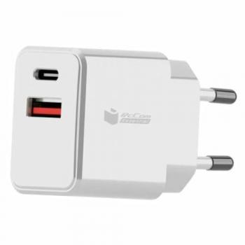 Cargador de Pared PcCom Essential Blanco 20W USB-C con Carga Rápida 3.0